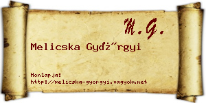 Melicska Györgyi névjegykártya